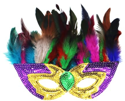 Mardi Gas Outfis Federn, bunte Brillen, Karneval, Maskenball, Kostümzubehör, Kostüme, Maske, Party 2024