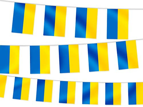 Wimpel Dekoration Länderwimpel Länderfahnen Wimpelkette Länderflaggen Fanartikel, Modell wählen:Wimpel Ukraine
