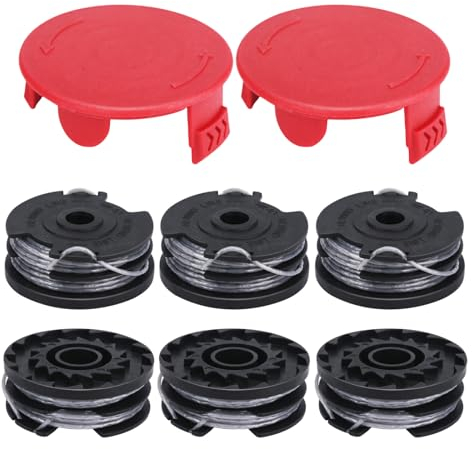 Eyoloty Rasentrimmer Fadenspule F016800351 passend für Bosch ART 24 ART 24+ ART 27 ART 27+ ART 30 ART 30+,6m Länge Ø 1,6mm mit Spulenabdeckung 1600A00X61(6 Spulen + 2 Kappe)