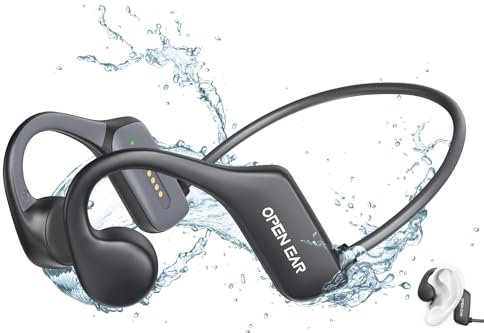 Keyoung Bone Conduction Headphones, IP68 Waterproof Swimming Earphones Built-in 32GB MP3 Bluetooth 5.3 Open Ear Earbuds, Sports Ear Buds Underwater Wireless Earbuds for Swimming, Running, Hiking