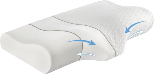 Pharmedis - Orthopädisches Nackenstützkissen - Memory Foam Kopfkissen - Ergonomisches Schlafkissen Für Nackenschmerzen - Seitenschläfer Rückenschläfer Bauchschläfer Kissen - Gegen Verspannungen