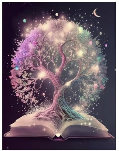 Zfseyuh Peinture Diamant pour Adultes 5D DIY Peinture Diamant Sur Toile Peinture Fantaisie Arbre Magique Strass Ensemble de Peinture à Broder pour Travaux Manuels 30 x 40 cm