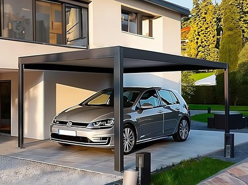So Garden Carport Aluminium 330 x 550 cm Preston - 18 m² - Hauteur : 255-233 cm - Abri Voiture Autoportant - sans Déclaration Travaux