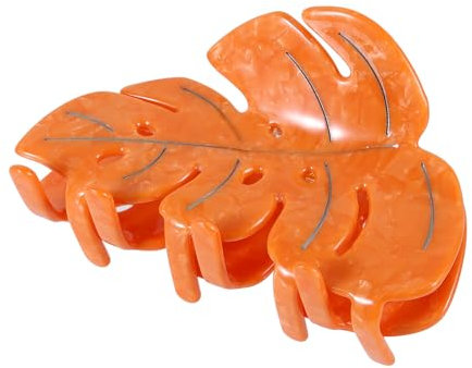 Pince à cheveux feuille orange de 8,9 cm, forte adhérence, design français, accessoires de coiffure pour cheveux épais et fins