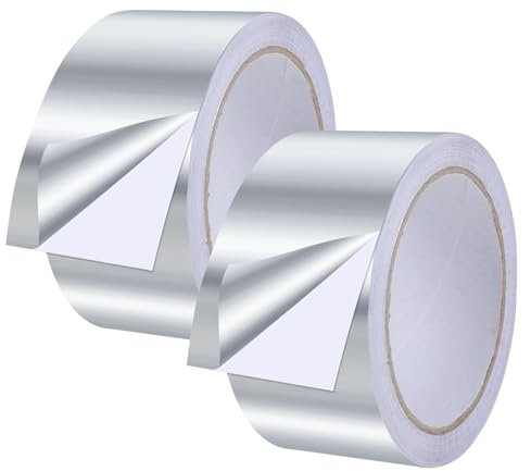 Siumir 50mm x 20m Aluminium Klebeband, 2 Stück Wasserdichtes Klebeband zum Reparieren von Metalloberflächen, Aluminiumband für schnelle Reparaturen zu Hause