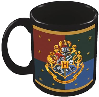 Pyramid International Harry Potter (Colourful Crest Hogwarts) Black Mug - 10Oz / 315Ml Ceramic Mug - One Size