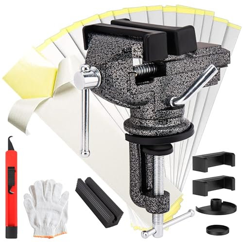 Drunhan Golf Club Grip Vise Clamp Kit, Swivel Portable Table Vise, Suitable for Golf Grips