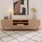 FOERPL Meuble TV 150cm Banc TV, Meuble Télé Bois avec 2 Tiroirs et 2 étagères,Meuble Bas Support TV sur Pieds Bois, pour Salon,Chambre