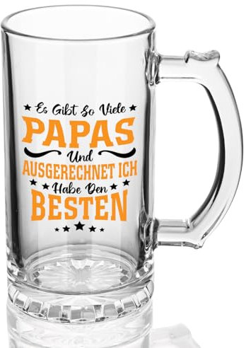 Joymaking Bierglas Geschenk für den Papa, Vatertagsgeschenk, Papa Geschenk, Bierkrug Geschenke zum Vatertag 0,5L