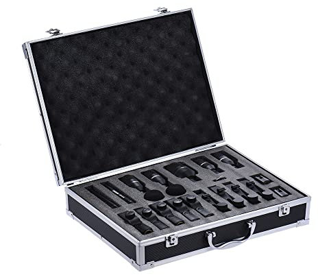 DMS-D7 Ensemble de Batterie pour Instruments de Musique Professionnels Kit de Micro avec Microphone Filaire avec Accessoires de Montage Standard Étui de Transport