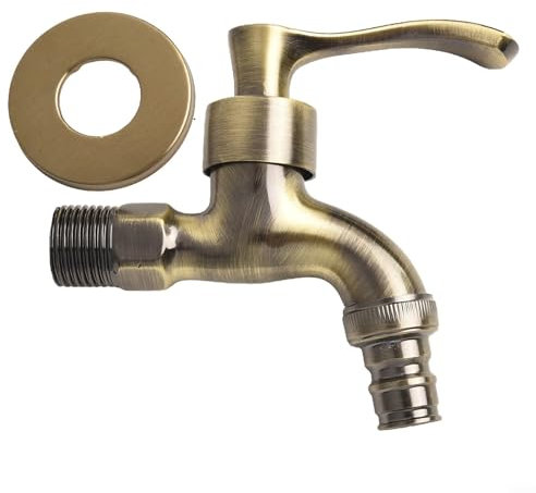 ZiStarlilife Grifo vintage, grifo de lavabo de jardín de aleación de zinc antiguo, grifo de pared, grifo de bronce para el hogar, cocina, baño, exterior, jardín (bronce)