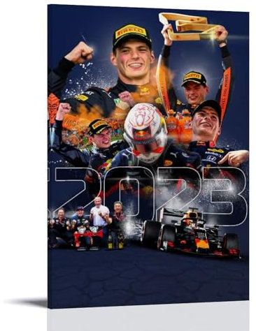 ZCHLATGDE Max Verstappen 2023 Winner Poster Dekorative Malerei Leinwand Wandkunst Wohnzimmer Poster Schlafzimmer Malerei,Wandkunst Bilddruck Moderne Familienzimmer Dekor 20x30inch(50x75cm)