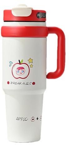 Ceprznvey Insulated Tumbler, Travel Mug, 1000ml Reusable Iced Coffee Cup with Lid, Straw, Handle for Cold and Hot Drinks, Home, Work, Outdoors, 2.56x9.84x3.54 inches, PP PC Silicone rubber