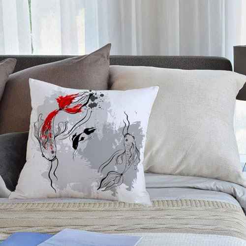 KHWEJ Kissenbezüge 50x50 cm,Magischer Wels,Zierkissenbezug Cushion Cover Couch Wohnzimmer Außenbereich Deko