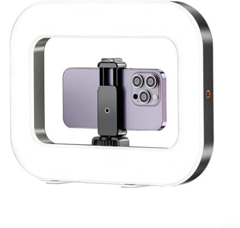 Anneau lumineux portable rechargeable batterie 4400 mAh lumière carrée pour selfie et réunion virtuelle