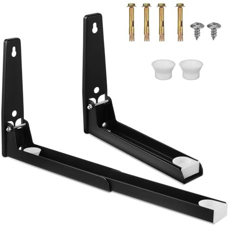 ULTECHNOVO Metal Microwave Shelf Wall Mount Bracket Universal Fit Adjustable Length Space-Saving Easy to Clean