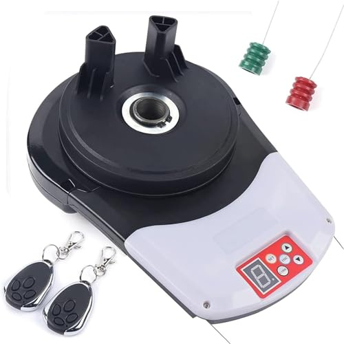 Garage Automatic Roller Door Opener, 800N Lift Force Motor with 2 Remotes - Quiet 24V Gate Opener, LED Light & Safety Reverse for Home/Commercial