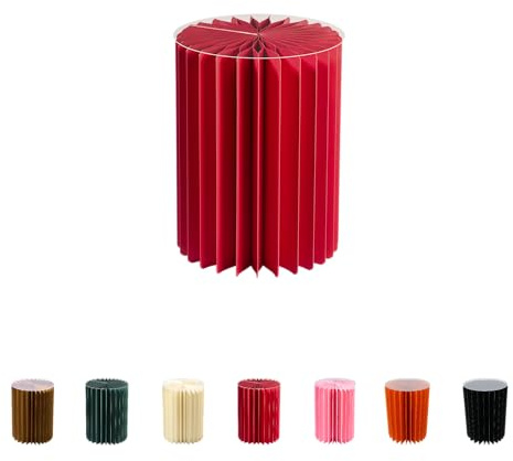 Faltbare Papiersäule - Dekosäule - Vielseitig Einsetzbar als Beistelltisch, Sockel oder Blumenhocker -Platzsparend & Leicht - Ideal für Wohnzimmer, Flur & Events (bordeaux, Ø30 H 40 cm)