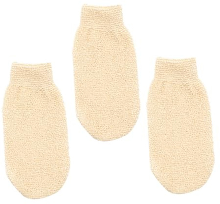 WRITWAA 3stücke Badeschrubber-handschuh Für Hautreinigung Peelinghandschuh Für Badewanne Duschschwamm Aus Natürlichem Material Zum Entfernen Von Abgestorbenen Hautschüppchen Und Unreinheit