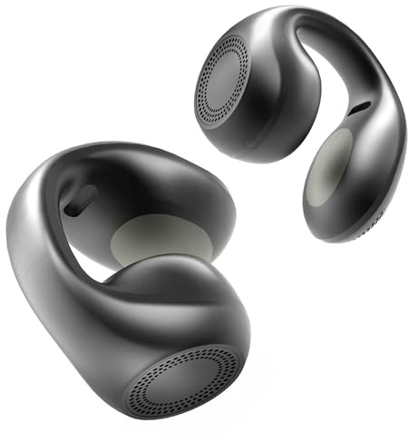 King Lucky Clip-on-Kopfhörer, kabellos, Bluetooth 5.4, Open-Ear-Kopfhörer, IPx5 staubdicht, 45H Spielzeit, bequeme Luftkissen-Ohrhörer, Dual-Verbindung, zum Schlafen, Sport, kleine Ohren und
