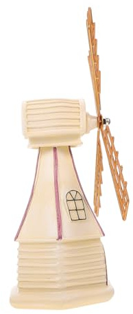 MUSISALY Stilvolle Amerikanische Landwindmühle aus Harz Dekoratives Desktop Ornament Weißes Windmühlen Kunsthandwerk für Wohn und Gartendekor