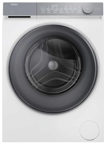 Haier HW90-B14367TU-IT lavatrice Caricamento frontale 9 kg 1400 Giri/min Argento, Bianco