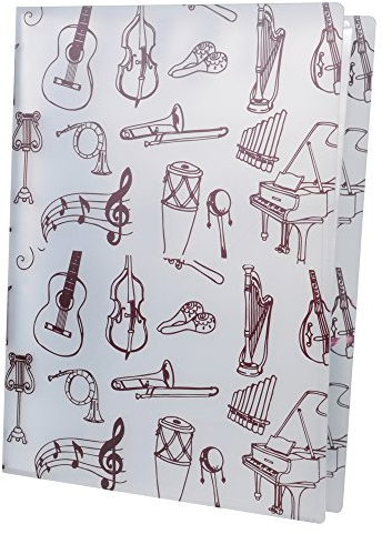 Punk A4 Größe Musik Tabelle Datei Ordner A4 Größe Dokumente Halter Aufbewahrung Ordner 40 Taschen Weiß Music Instrument White