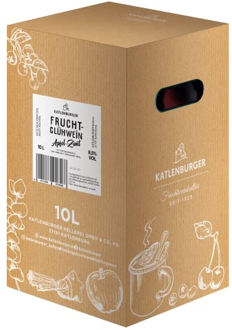 KATLENBURGER - Apfel-Zimt Fruchtglühwein | Fruchtiger Glühwein aus Fruchtwein, Apfelsaft und Glühweingewürz. Bring das Weihnachtsmarkt-Ambiente zu dir nach Hause. Inhalt: 10L Bag in Box und 8,5% vol.