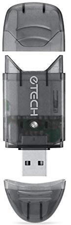 eTECH Collection USB 2.0 SD/SDHC/SDXC Memory Card Reader/Writer - Support SanDisk Kingston 256GB 128GB 64GB 32GB 16GB SDXC Ultra Extreme SDHC (Card Reader ONLY, No Memory Cards) (Black, 1 Pack)