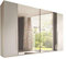 Avanti Trendstore - Match - Kleiderschrank mit Dreh- und Schwebetüren mit Spiegelfront in Holzdekor in der Farbe weiß. Viel Stauraum und inklusive Soft-Close. Maße: BHT 316x226x61 cm