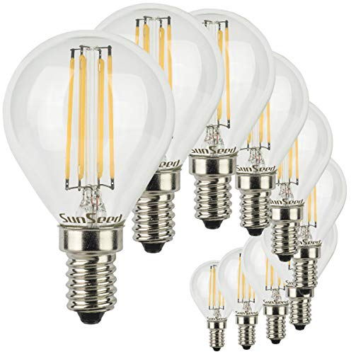 SunSeed 10x Glühfaden LED Golfball-Lampe E14 6W ersetzt 60W Warmweiß 2700K