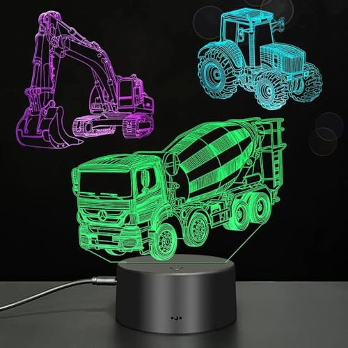Xdorra 3D Sport Auto Optische Illusion Lampe USB Visuelle Nachtlichter 7 Farben wechselnde Schreibtischlampe Kinder Schlafzimmer Dekor