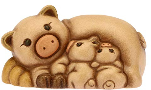 THUN - Gruppo Maialini con Cuccioli - Presepe Classico - Ceramica - 6,8x4,3x3,5 cm