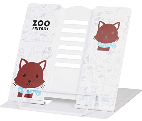 Buchständer Bücher Tablets Halter Leseständer für Kinder Erwachsene Ergonomische Buchstütze Metall Buchaufsteller Multifunktionaler Buchhalter Kochbuchhalter für Küche Kinderzimmer Büro (Weiß Hund)
