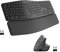 Logitech Ergonomic Wireless Keyboard and Mouse Combo, ERGO K860 and MX Vertical Mouse, Rechargeable, Bluetooth or USB Receiver, Wrist Support, Compatible with Laptop/PC/Windows/Mac