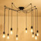 iDEGU DIY Pendelleuchte 10-flammig Hängelampe mit 150cm Kabel Retro Spinne-Stil Kronleuchter E27 Fassung Kreativ Vintage Schwarz Deckenleuchte Hängeleuchte Wohnzimmer,Restaurant,Stab,Café (10 Köpfe)
