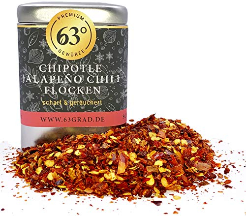 63 Grad - Chipotle Jalapeño Chili Flocken - Geräucherte Chili aus Mexico (60g)
