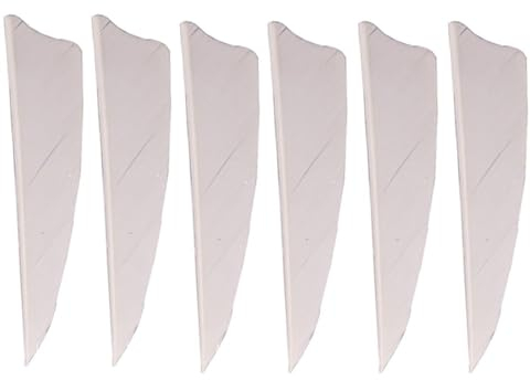 SHARROW 50 Stücke Bogenschießen Pfeile Federn 3 Zoll 4 Zoll 5 Zoll Echte Jagdpfeile Befiederung Natürliche Federn für Pfeile Bogenschießen Pfeil Vane für Jagd DIY Pfeile Carbonpfeile (Weiß, 4 Zoll)