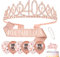 Heyu-Lotus 40th Birthday Sash and Tiara 40th Birthday Gifts for Women Rose Gold 40 & Fabulous Sash Rhinestone Crown Birthday Cake Topper Balloons for Women Birthday Party Decorations Supplies