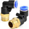 ERGAOBOY 10 piezas 6 mm tubo OD x 1/4 BSP codo macho empujar para conectar neumáticos accesorios (PL6-02)