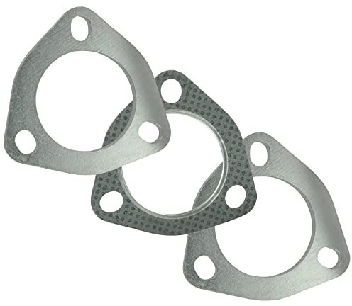 60mm 2,375 3-Loch Auspuff Flansch Set Dichtung Dreiecksflansch Verbinder Abgasrohr