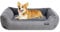HMTOPE Hundebett, Hundesofa, Hundekissen, Hundekörbchen Abnehmbar und waschbar, Hellgrau, 90 x 75 x 25 cm