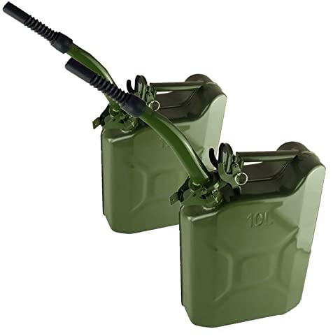 BHBXZZDB Bidon en métal, RéServoirs de Carburant, Durable, Antistatique, Métal, Bidons D'Essence, bidon d'essence Vert 10 litres