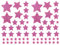 Oblique Unique® 64 Sterne Sticker Stern Aufkleber mit Glitzereffekt für Weihnachten als Weihnachtsdeko zum Basteln Dekorieren Scrapbooking Spielen (Rosa)