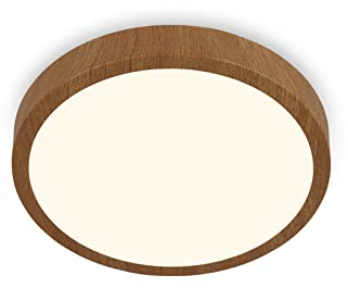 BRILONER Leuchten - Deckenlampe LED, Deckenleuchte Holz, warmweißes Licht, Aufbaulampe, Aufbauleuchte, Holzoptik, 280x40 mm, 3724-014, Holzfarben