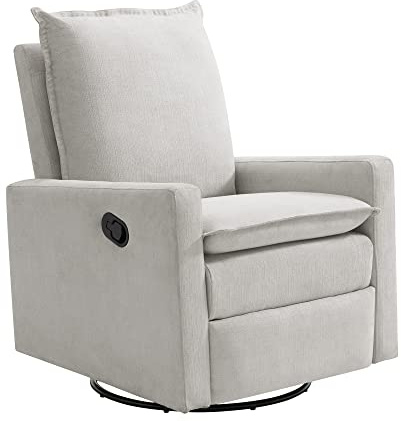 Oxford Baby Uptown Upholstered Swivel Glider & Recliner Nursery Chair, Sand