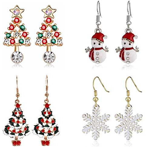 Longra Ohrringe Weihnachten Hngend Tropfen Baumeln Ohrring Ohrstecker Ohrringe Weihnachten Damen Hochzeits- und Partyaccessoires (C, One Size)
