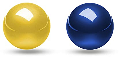 Perixx PERIPRO-303X2B 1.34 Inches Trackball 2 pcs Pack - Replacement Ball for M570, M575, PERIMICE-517/520/717/720, and Other 1.34inches Trackball Mouse - Glossy Blue and Gold