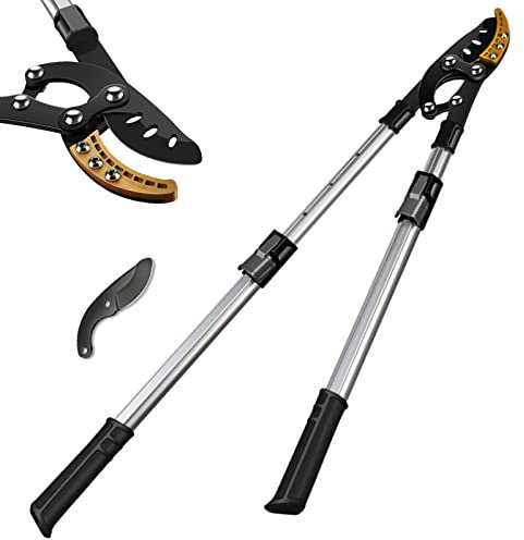 Teleskop AMBOSS-Astschere 83-102CM, Professionelle Astscheremit Ersatzklingen, Schneidet Äste, Dicker Als 60MM Sind, Sechsfach Verstellbarer Griff, SK-5 Stahlklinge Und Teflonbeschichtete