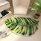 Tapis de bain de luxe en forme de feuille de plantes pour cabine de douche, tapis de bain antidérapant, grand tapis incurvé à séchage rapide, tapis de pieds absorbant l'eau, diatomée boue
